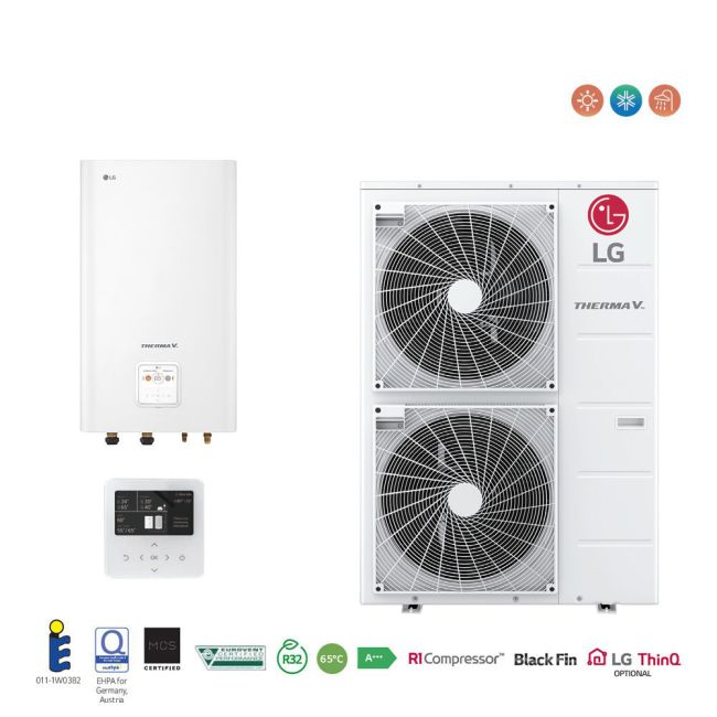 LG Therma V R32 Hydrosplit Hydro Box KIT HU123MRB.U30 + HN1600MC.NK1 12kW 3Phase